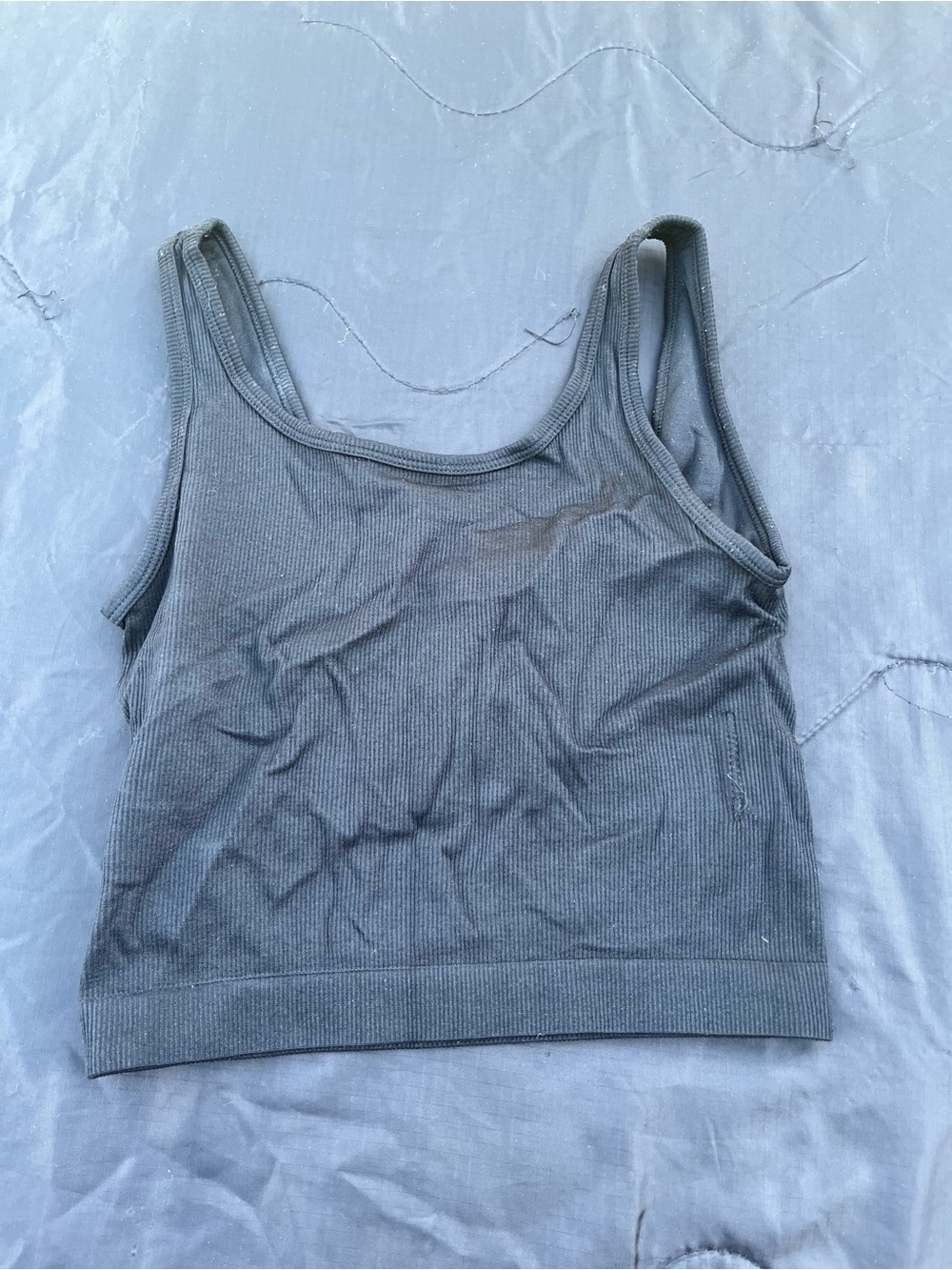 Ribbed black Crop Tank Top